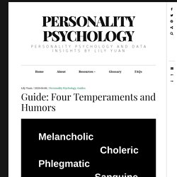 Guide: Four Temperaments and Humors