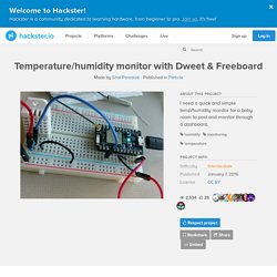 Temperature/humidity monitor with Dweet & Freeboard