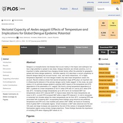 PLOS 06/03/14 Vectorial Capacity of Aedes aegypti: Effects of Temperature and Implications for Global Dengue Epidemic Potential