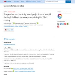 Temperature and humidity based projections of a rapid rise in global heat stress exposure during the 21st century