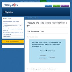 Pressure and temperature relationship of a gas – The Pressure Law - Pass My Exams: Easy exam revision notes for GSCE Physics