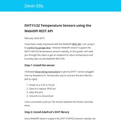 DHT11/22 Temperature Sensors using the WebIOPi REST API
