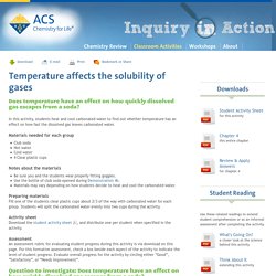 Temperature Affects the Solubility of Gases