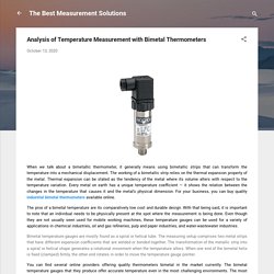 Temperature Measurement With Bimetal Thermometer