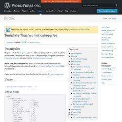 Template Tags/wp list categories