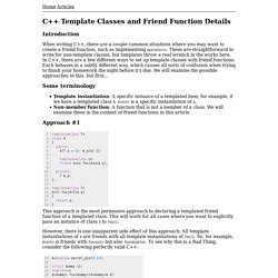 C++ Template Classes and Friend Function Details