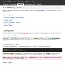 User Guide - Template - A CodeIgniter Library