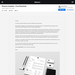 Resume template - Free Download on Behance