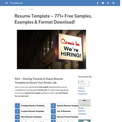 Resume Template - 771+ Free Samples, Examples & Format Download!