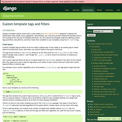 Custom template tags and filters
