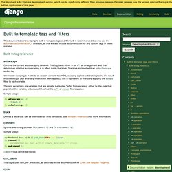 Built-in template tags and filters