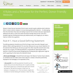 4 Rules and a Template for the Perfect, Donor-Friendly Website - Sumac