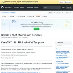 CentOS 7 1511 Minimal oVirt Template · rharmonson/richtech Wiki