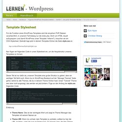 Template Stylesheet - Wordpress