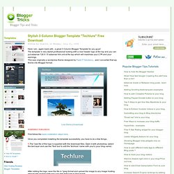 Stylish 3 Column Blogger Template &quot;Techlure&quot; Free Down