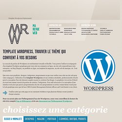 Template Wordpress et Thèmes inspirants