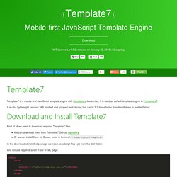 Template7 - Mobile-first JavaScript Template Engine