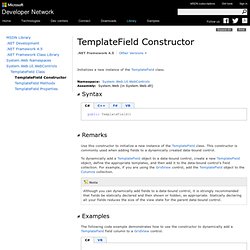 TemplateField Constructor (System.Web.UI.WebControls)