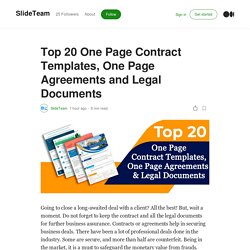 Top 20 One Page Contract Templates, One Page Agreements and Legal Documents
