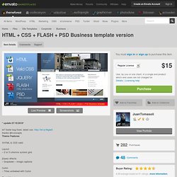 HTML + CSS + FLASH + PSD Business template version - Site Templa