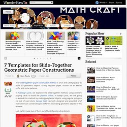 7 Templates for Slide-Together Geometric Paper Constructions
