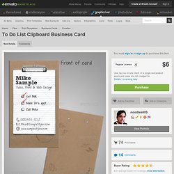 To Do List Clipboard Business Card
