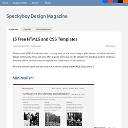 15 Free HTML5 and CSS Templates