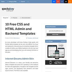 10 Free CSS and HTML Admin and Backend Templates