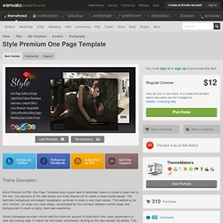 Style Premium One Page Template