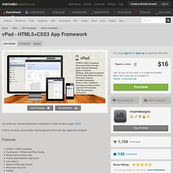 vPad - HTML5+CSS3 App Framework