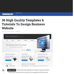 36 High Quality Templates & Tutorials To Design Business Website