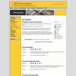 CSS Templates, Free CSS Website Templates, SSI-Developer.net