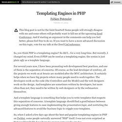 Templating Engines in PHP