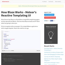 How Blaze Works - Meteor's Reactive Templating UI