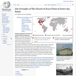 List of temples of The Church of Jesus Christ of Latter-day Saints