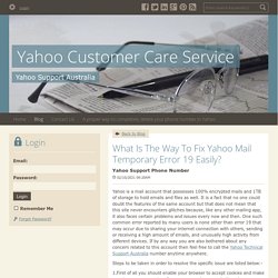 What Is The Way To Fix Yahoo Mail Temporary Error 19 Easily? - Yahoo Customer Care Service : powered by Doodlekit