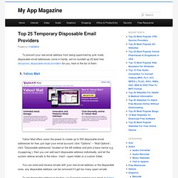 Top 25 Temporary Disposable Email Providers