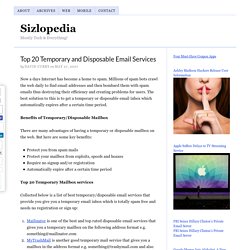 Top 20 Temporary and Disposable Email Services