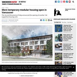 More temporary modular housing - Vancouver