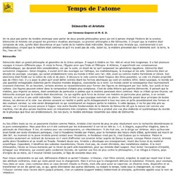 Temps de l'atome - Démocrite et Aristote