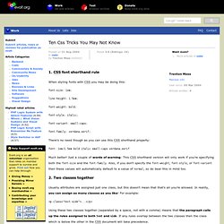 Ten CSS tricks you may not know