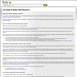 Ten Steps to Better Web Research