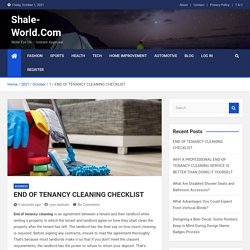 END OF TENANCY CLEANING CHECKLIST - Shale-World.Com