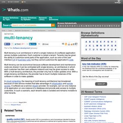 What is multi-tenancy?