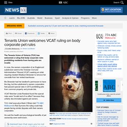 Tenants Union welcomes VCAT ruling on body corporate pet rules