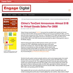 China’s TenCent Announces Almost $1B In Virtual Goods Sales For 2008