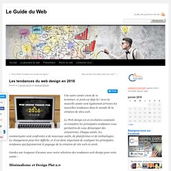 Les tendances du web design en 2016