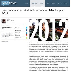 Les tendances Hi-Tech et Social Media pour 2012