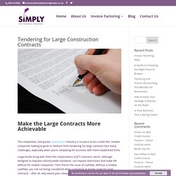 Tendering for Large Construction Contracts - Simply Factoring Brokers