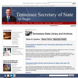 Department of State: Tennessee State Library and Archives